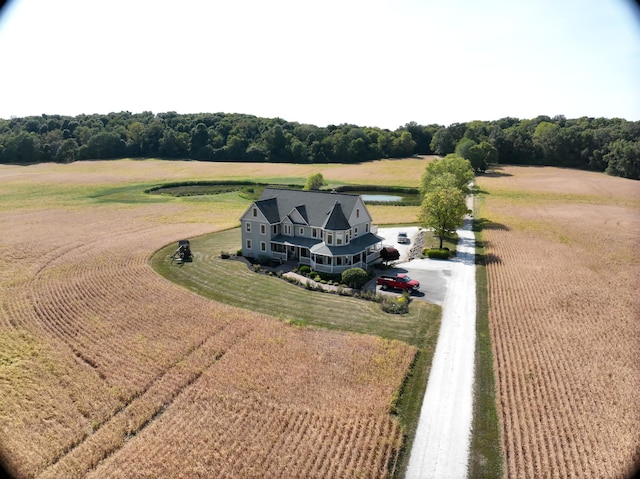 aerial view featuring a rural view