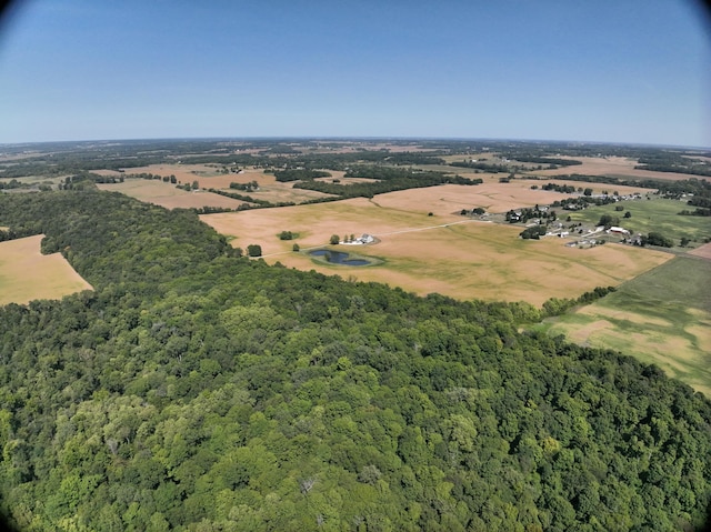 aerial view with a rural view