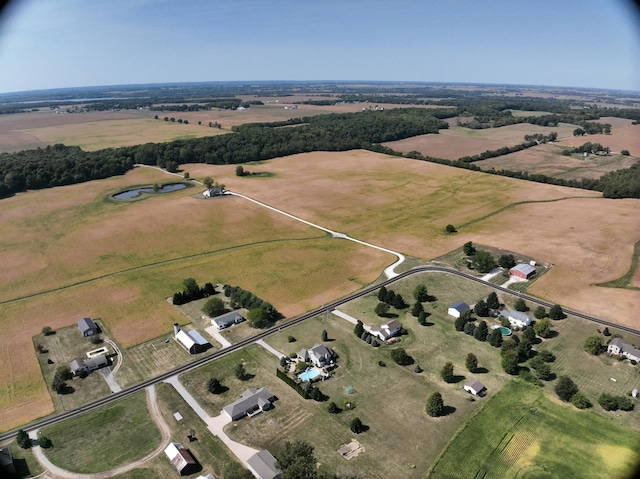 bird's eye view featuring a rural view