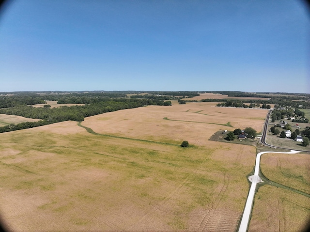 bird's eye view featuring a rural view