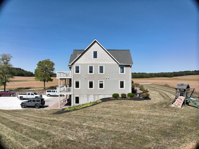 view of home's exterior featuring a yard