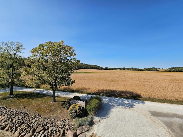 view of yard with a rural view