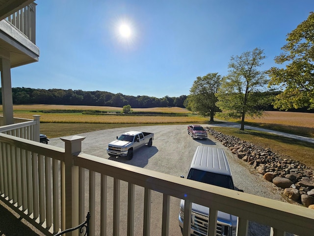 exterior space with a rural view