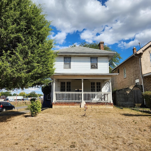 view of front of property featuring a porch