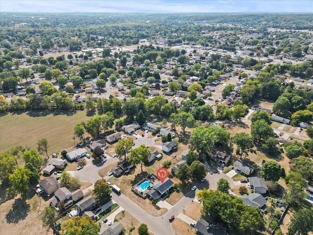 bird's eye view with a residential view