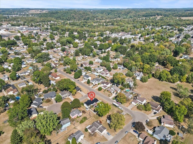 bird's eye view with a residential view