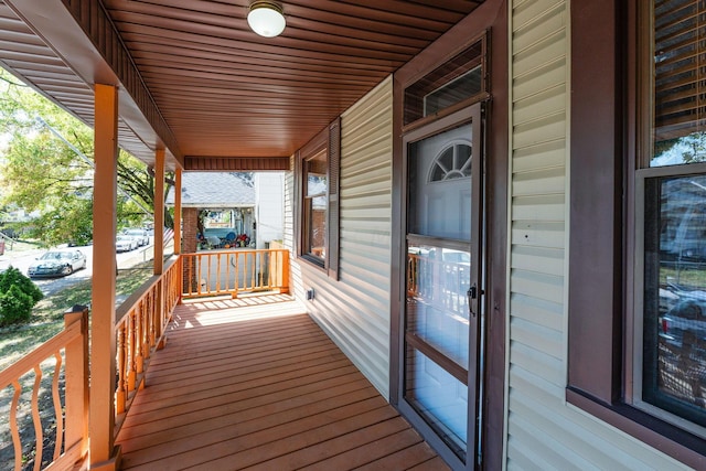 deck featuring a porch