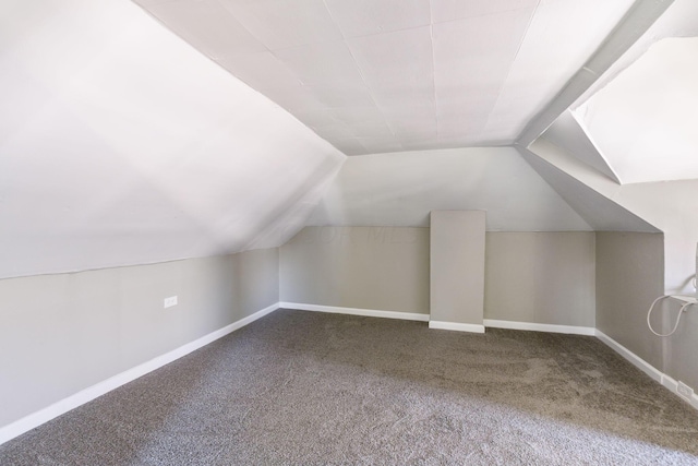 bonus room with carpet and lofted ceiling