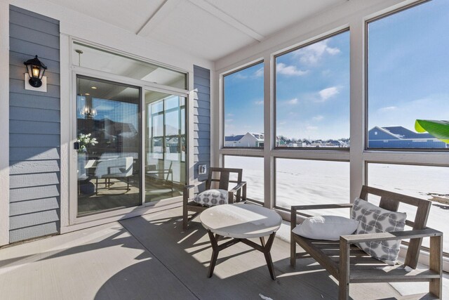 sunroom with plenty of natural light