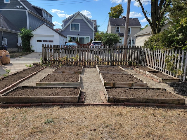 859 Gladden Rd, Grandview Heights, OH 43212 - view of yard with a garage, a garden, and fence