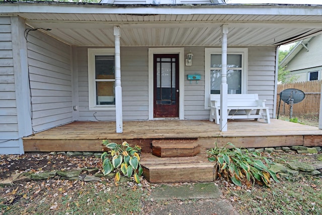 property entrance with a porch