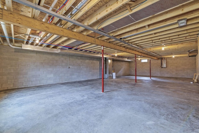 basement with electric panel