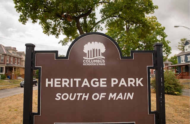 view of community sign