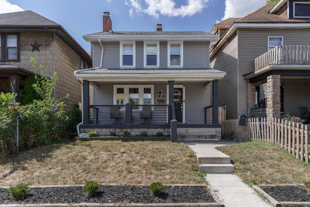 view of front facade featuring covered porch