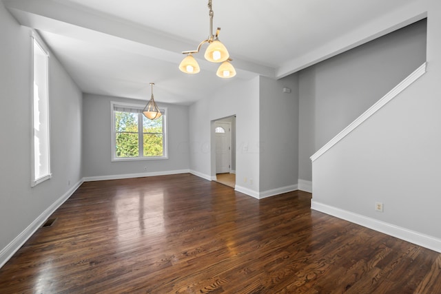 interior space featuring dark hardwood / wood-style flooring