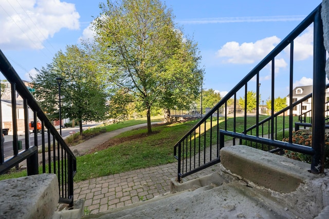 exterior space with a lawn