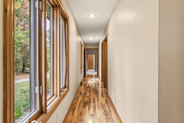 hallway featuring light hardwood / wood-style floors