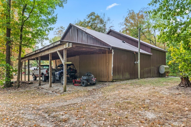 exterior space featuring a carport