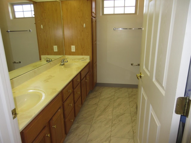 bathroom with vanity and plenty of natural light