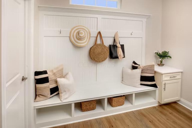 mudroom featuring wood finished floors