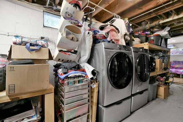 laundry room featuring separate washer and dryer