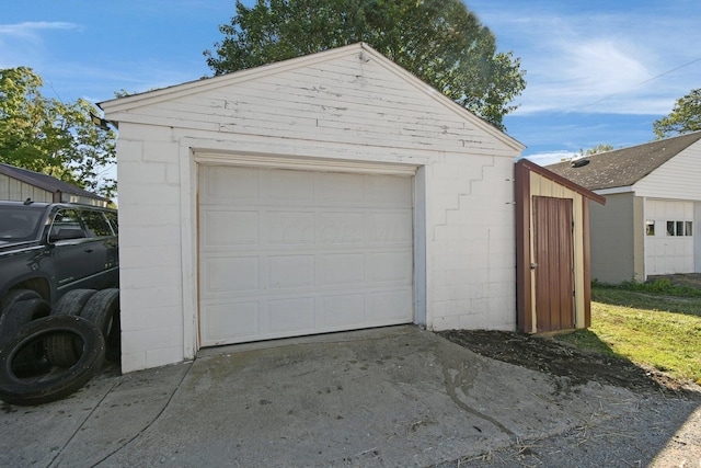 view of garage