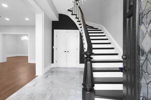 1571 Dyer Rd, Grove City, OH 43123 - entrance foyer featuring stairway and recessed lighting