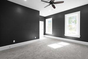 1571 Dyer Rd, Grove City, OH 43123 - empty room with a ceiling fan, carpet flooring, and recessed lighting