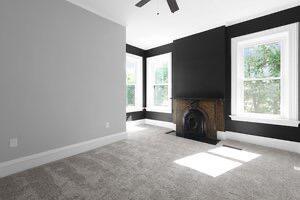 1571 Dyer Rd, Grove City, OH 43123 - unfurnished living room with carpet floors and ceiling fan
