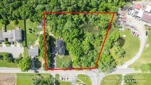 1571 Dyer Rd, Grove City, OH 43123 - aerial view of property and surrounding area with property parcel outlined