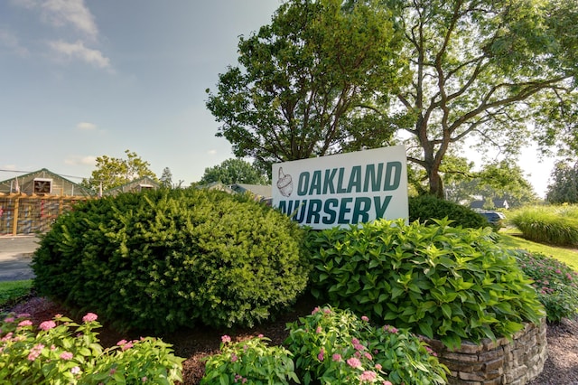 view of community sign