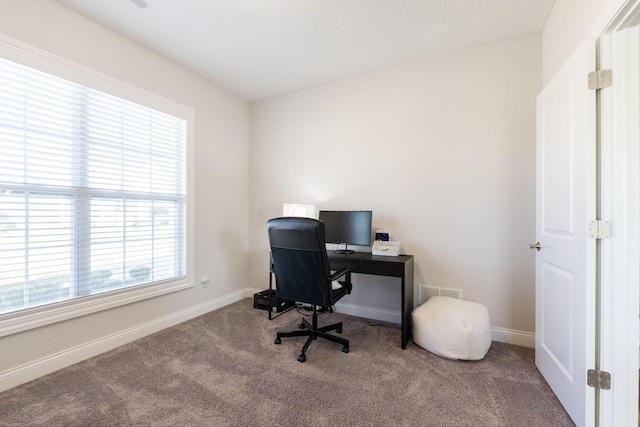 view of carpeted office