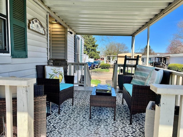 view of patio / terrace featuring an outdoor living space