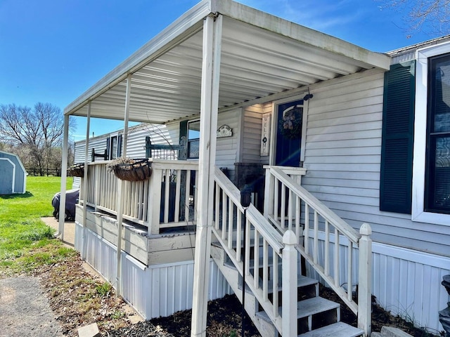 entrance to property with a porch