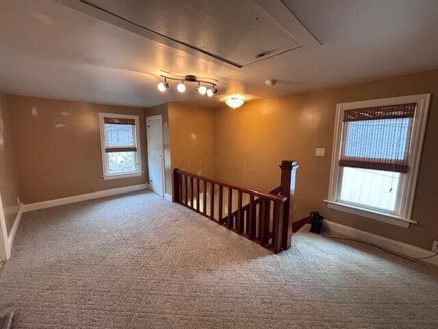 additional living space with carpet floors and a healthy amount of sunlight