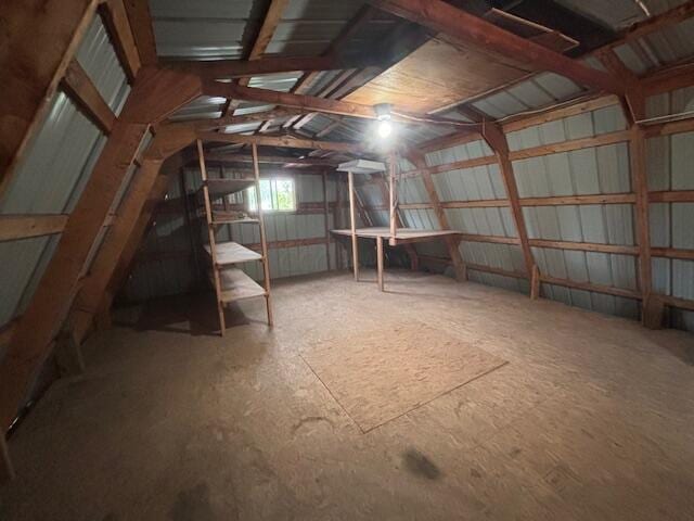 view of unfinished attic