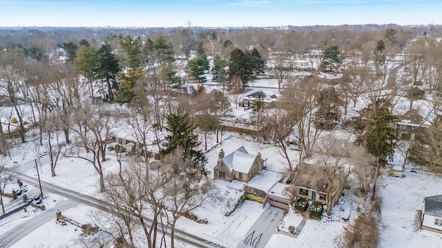 view of snowy aerial view