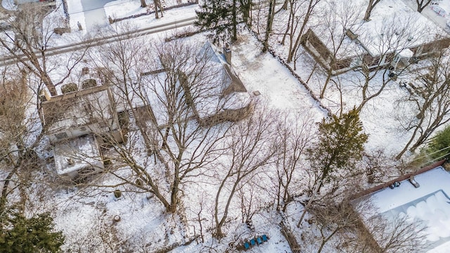 view of snowy aerial view