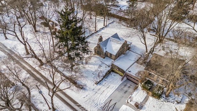 view of snowy aerial view