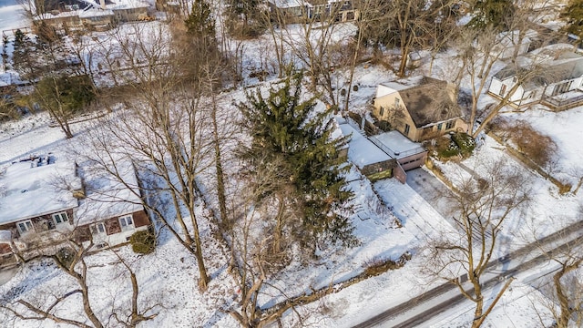 view of snowy aerial view