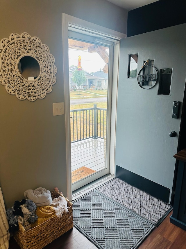 entryway featuring hardwood / wood-style flooring