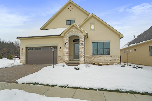 view of front of home with a garage