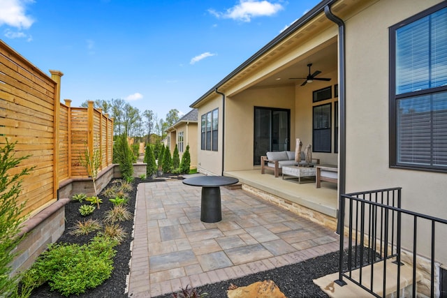 6206 Garden Loop, Westerville, OH 43082 - view of patio / terrace with ceiling fan, outdoor lounge area, and a fenced backyard