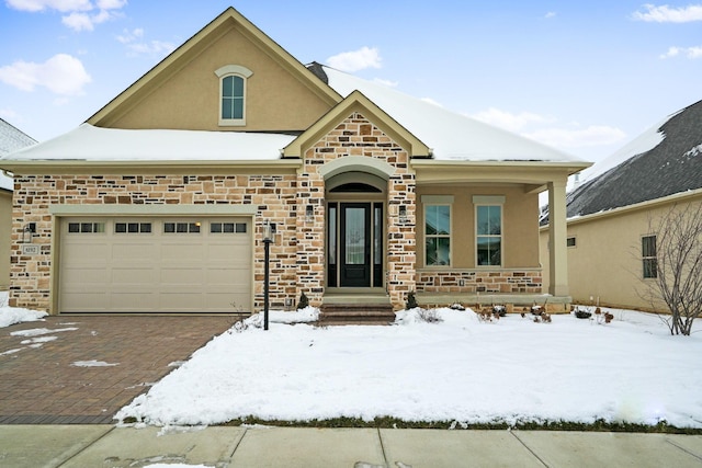 view of front of house with a garage