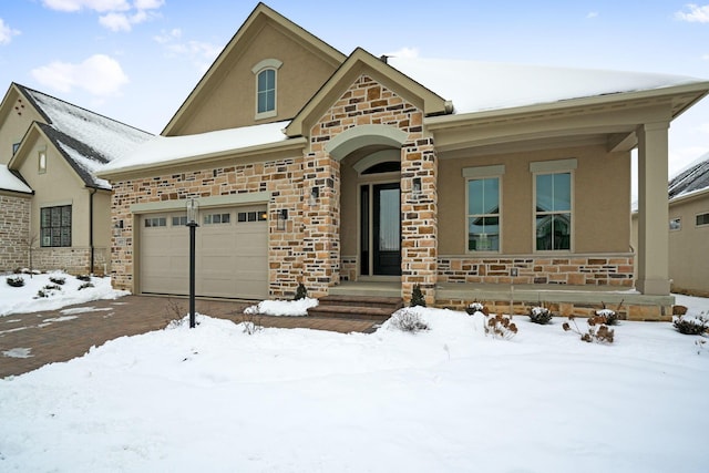 view of front of house with a garage