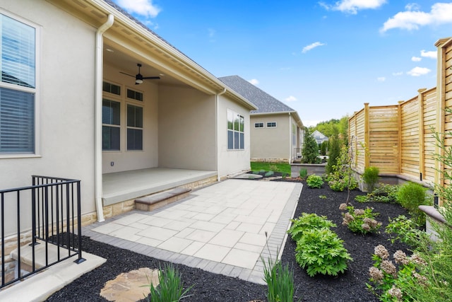 6192 Garden Loop, Westerville, OH 43082 - view of patio / terrace featuring fence and a ceiling fan