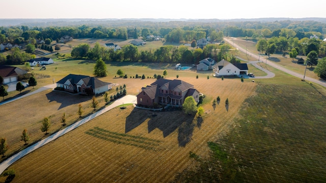 aerial view featuring a rural view