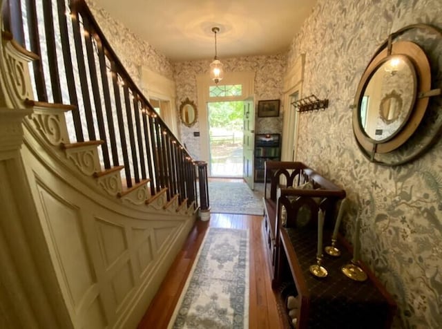 interior space with hardwood / wood-style flooring