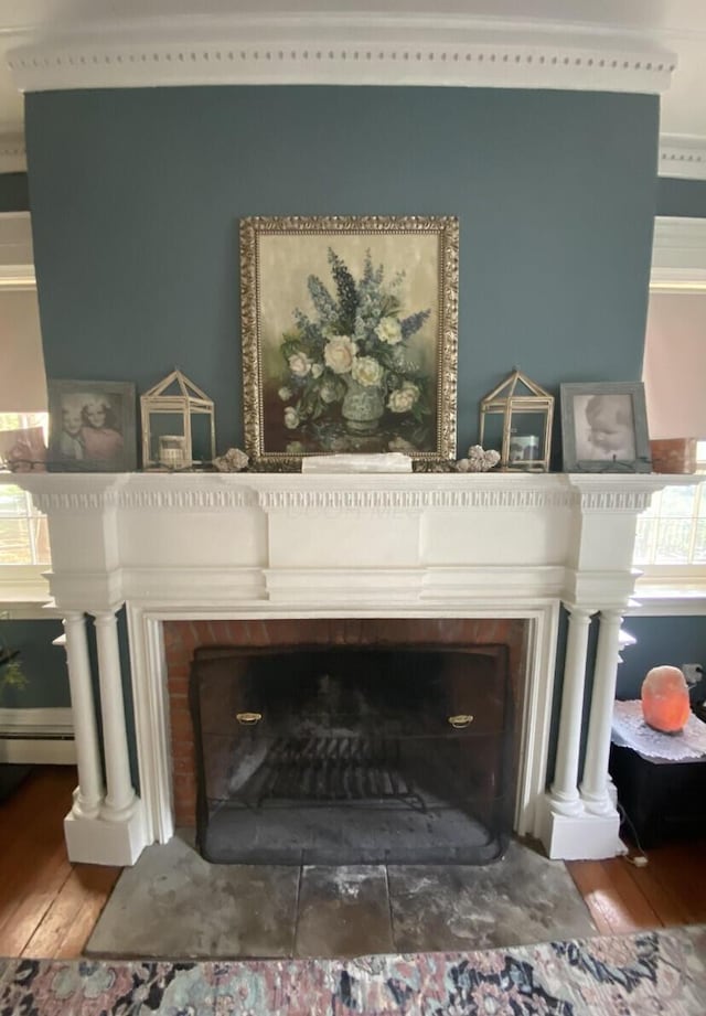 room details featuring hardwood / wood-style flooring