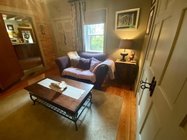 living room with light wood-type flooring